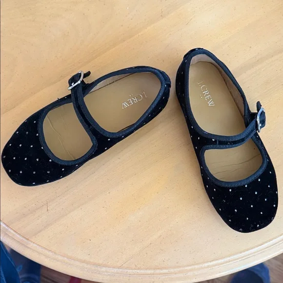 J. Crew Kids' Sparkly Black Velvet Mary Janes. Size 13. - Picture 3 of 7
